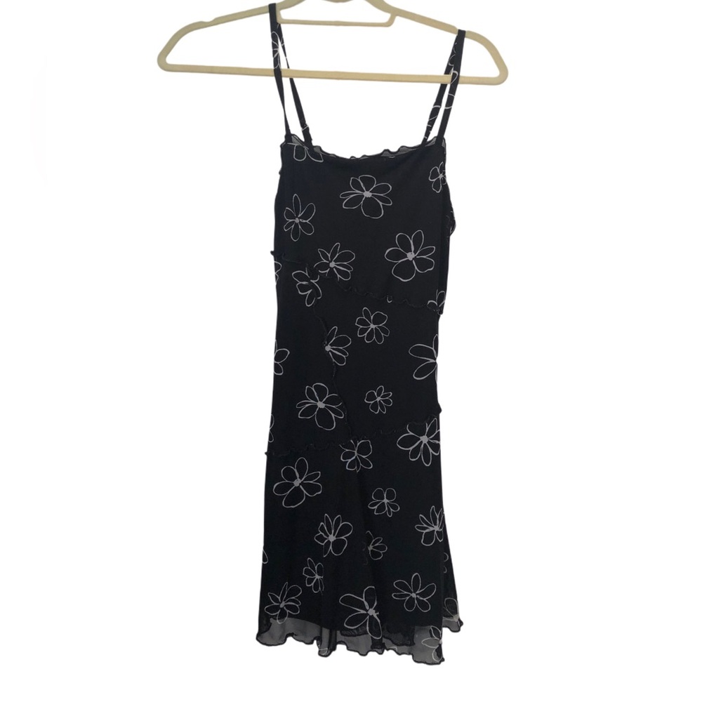 wild fable black spaghetti strap dress with white flowers